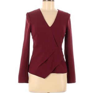 Red Long Sleeve the Fold Top